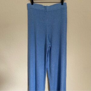 The Drop Blue Catalina Pull-on Ribbed Sweater Flare Pant Women’s L EUC